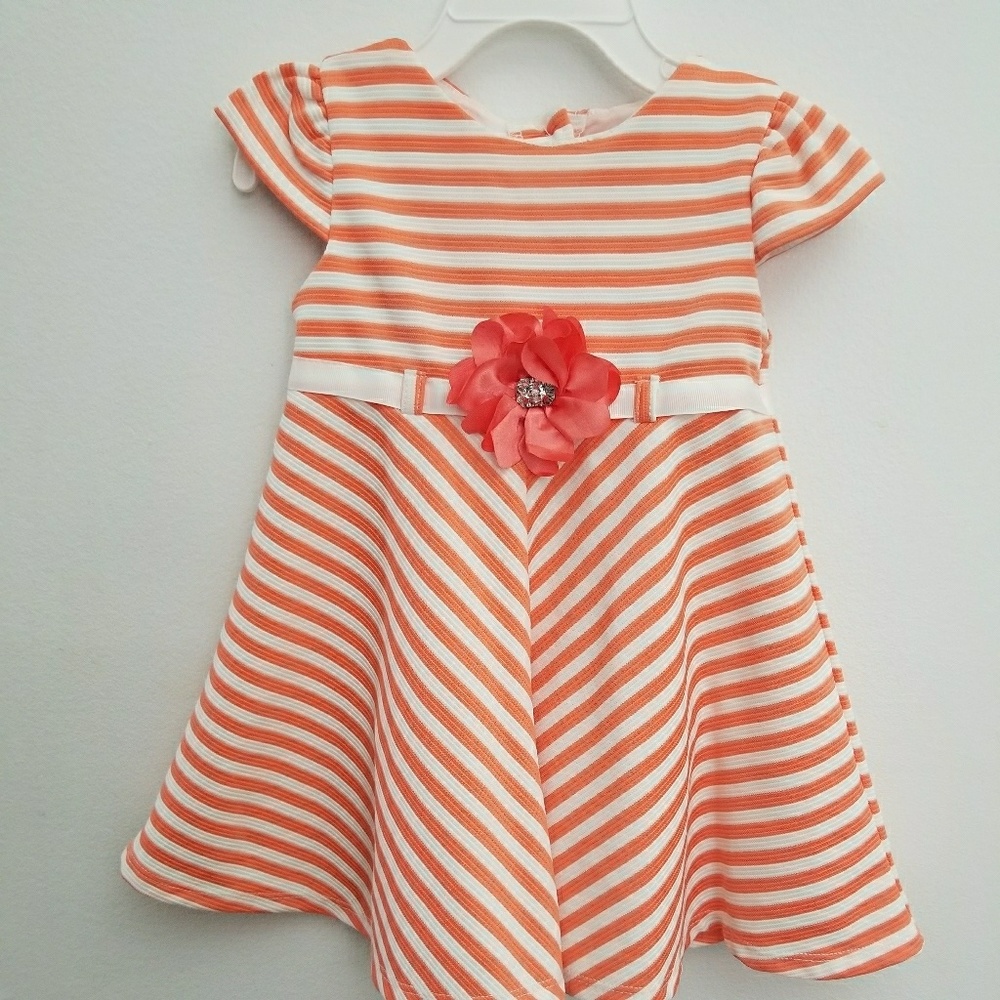 Sweet Heart Rose striped orange/white dress, 🌻